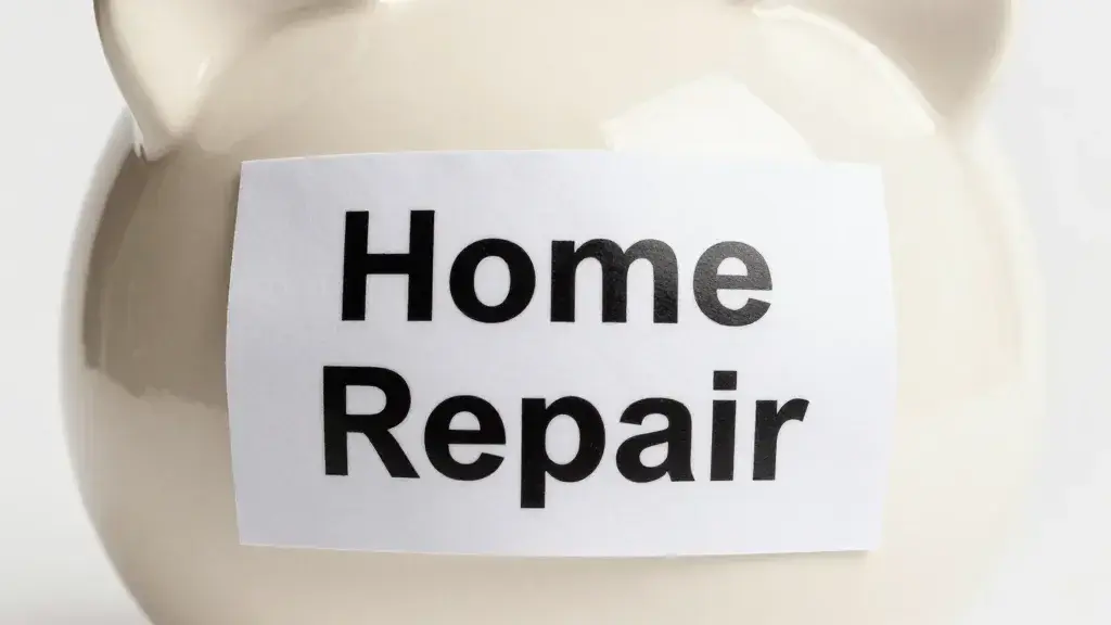 Closeup of a single savings jar labeled 'Home Repair'.