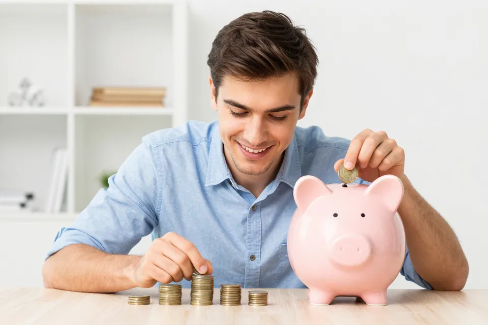 build wealth in your 30s-1 young adult saving money: build wealth in your 30s